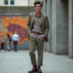 Jeune adulte nonbinaire dans une ville dynamique