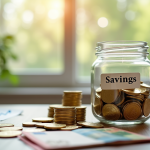 Pièces d or et billets euros sur une table ensoleillée